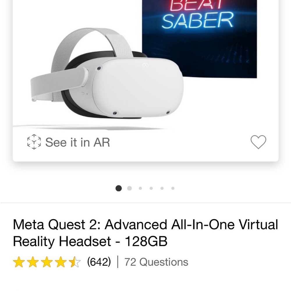 Meta quest 2 advanced all in one virtual reality headset 128gb